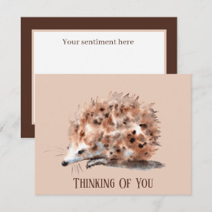Tarjeta Pequeña adoradores lindos de hedgehog agregan sentimiento