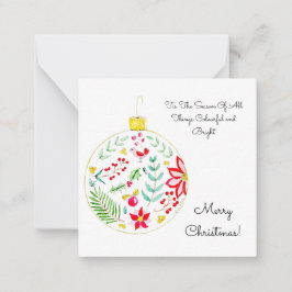 Tarjeta Pequeña Adorno Navideño Colorido