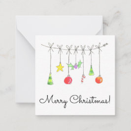 Tarjeta Pequeña Adornos Navideños Coloridos