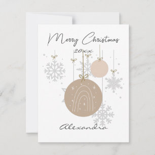Tarjeta Pequeña Adornos pastel personalizados y copos de nieve ros