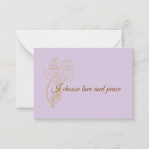 Tarjeta Pequeña Afirmación positiva: Elijo el amor y la paz