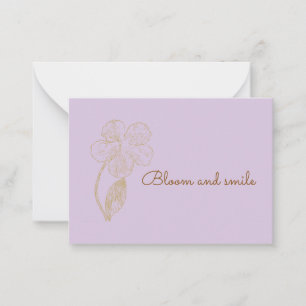 Tarjeta Pequeña Afirmación Positiva Florece y Sonríe