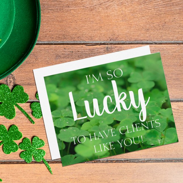 Tarjeta Pequeña Afortunado de tener clientes como usted (St Patrick's Day customer mailer)