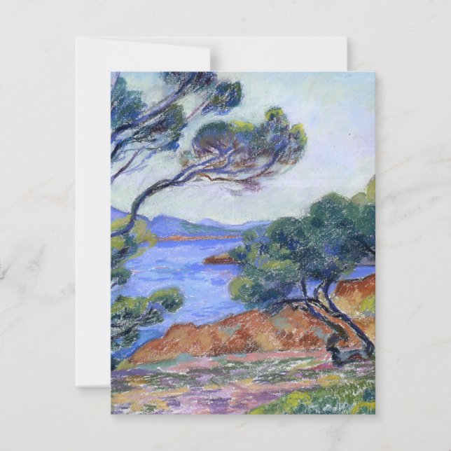 Tarjeta Pequeña Agay, paisaje pintado por Armand Guillaumin (Anverso)