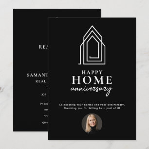 Tarjeta Pequeña Agente inmobiliario feliz aniversario de casa mode