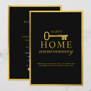 Tarjeta Pequeña Agente Inmobiliario Feliz Aniversario de Hogar Lla