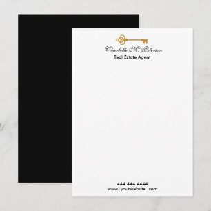 Tarjeta Pequeña Agente Inmobiliario Minimalista Negro Y Blanco 