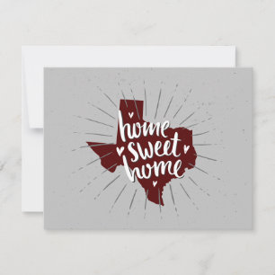 Tarjeta Pequeña Aggie Maroon Home Sweet Home - Texas