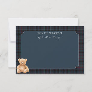 Tarjeta Pequeña Agradecimiento de Baby Shower de Oso de Peluche Cl