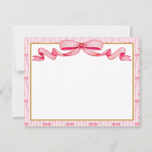 Tarjeta Pequeña Agradecimiento de cinta rosa acuarela vintage