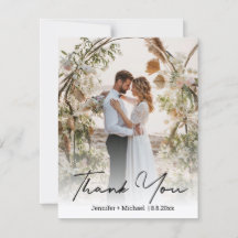 Agradecimiento de Foto de Boda con Letra Orgánica