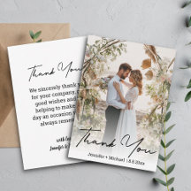 Agradecimiento de Foto de Boda con Letra Orgánica