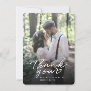 Tarjeta Pequeña Agradecimiento de Foto de Boda Moderna