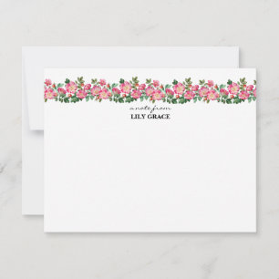 Tarjeta Pequeña Agradecimiento Floral de Lirio Rosa Acuarela 