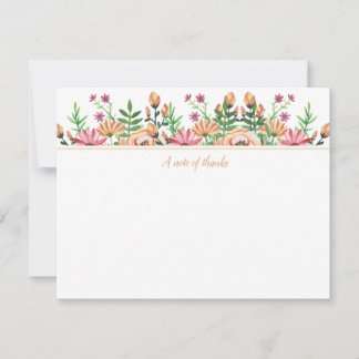 Tarjeta Pequeña Agradecimiento Floral de Melocotón