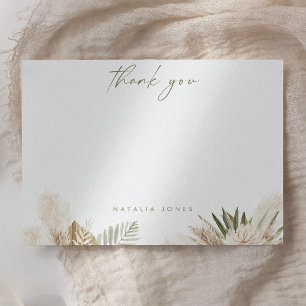 Tarjeta Pequeña Agradecimiento Nupcial de Pampas Boho Acuarela