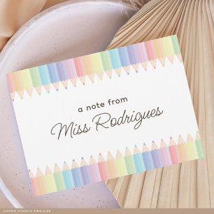 Tarjeta Pequeña Agradecimiento Personalizado al Profesor Pastel Ar