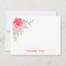 Agradecimiento Sencillo Acuarela Floral Elegante
