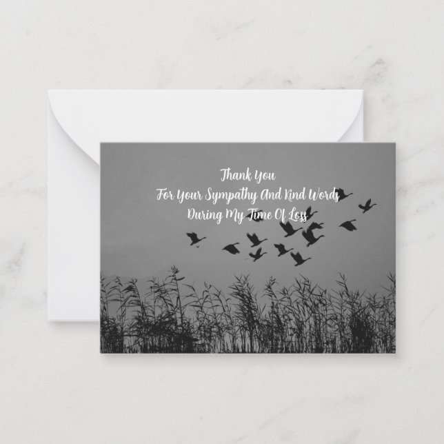 Tarjeta Pequeña Agradecimientos de la hierba voladora de aves (Anverso)
