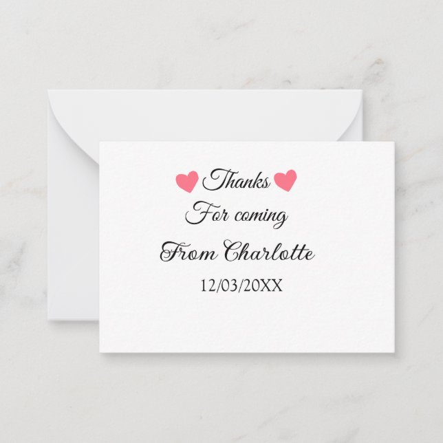 Tarjeta Pequeña agradecimientos por el mensaje de texto de añadir  (Anverso)