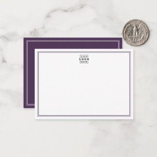 Tarjeta Pequeña Agrega tu logo Plum Doble Borde Empresarial