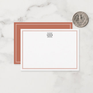 Tarjeta Pequeña Agrega tu logo Terracotta Doble Borde Empresa