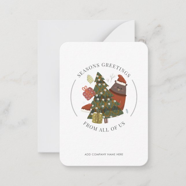 Tarjeta Pequeña Agregar Navidades corporativos de presupuesto con  (Anverso)