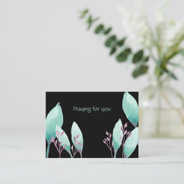 Tarjeta Pequeña Agua acuática pintada a mano Oración botánica por (Anverso de pie)