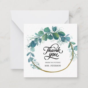 Tarjeta Pequeña Agua Eucalyptus Bridal Shower Gracias