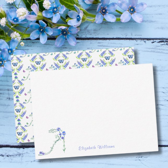 Tarjeta Pequeña Agua floral de alto talón con mariposas (Subido por el creador)