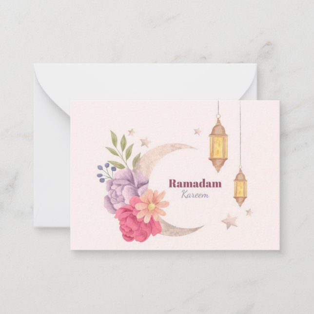 Tarjeta Pequeña Agua Ramadan Kareem (Anverso)