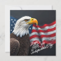 Águila calva con bandera americana arte del 4 de j