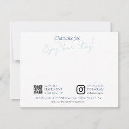 Tarjeta Pequeña Airbnb and Rental Property Custom Welcome Note