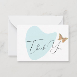 Tarjeta Pequeña Alas Susurrantes en un Sueño Azul Suave Gracias