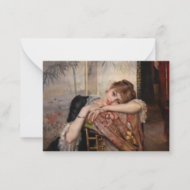 Tarjeta Pequeña Albert Edelfelt - La Parisienne / Virginie (Anverso)