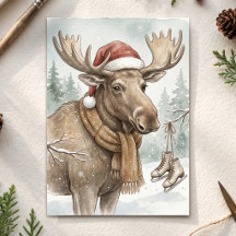 Alce de Navidad Vintage Rústico Bosque 