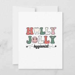 Tarjeta Pequeña Alegre e higienista dental dentista Navidad Santa