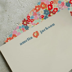 Tarjeta Pequeña Alegría Floreciendo Negrita Floral Personalizada