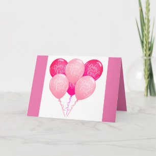 Tarjeta Pequeña alegría rosa bebé niña felicitaciones