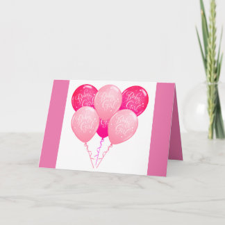 Tarjeta Pequeña alegría rosa bebé niña felicitaciones