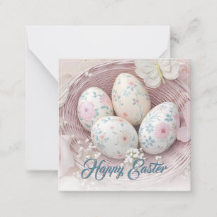 Tarjeta Pequeña Alegría suave de Pascua con motivo floral
