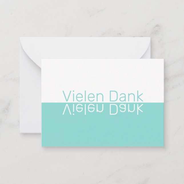 Tarjeta Pequeña Alemán moderno de reflexión sobre el blanco y el A (Anverso)