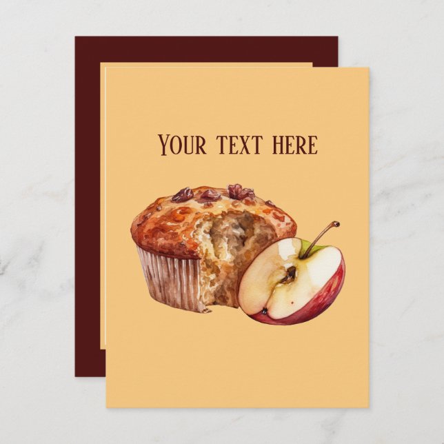 Tarjeta Pequeña Aleta de manzana corta añadir mensaje (Anverso / Reverso)