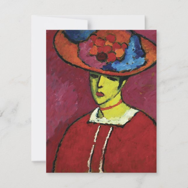 Tarjeta Pequeña Alexej von Jawlensky, Schokko mit Tellerhut (Anverso)