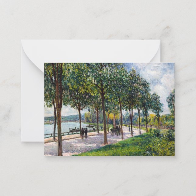 Tarjeta Pequeña Alfred Sisley - Allee de los castaños (Anverso)