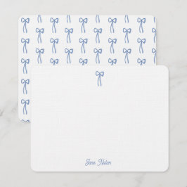 Tarjeta Pequeña Algo de la Coquette Azul Bow Bridal Personalizado