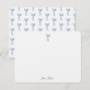 Tarjeta Pequeña Algo de la Coquette Azul Bow Bridal Personalizado