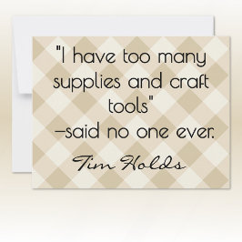 Tarjeta Pequeña All-Occasion Name Khaki and Cream Plaid Flat