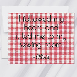 Tarjeta Pequeña All-Occasion Name Red and White Gingham Flat