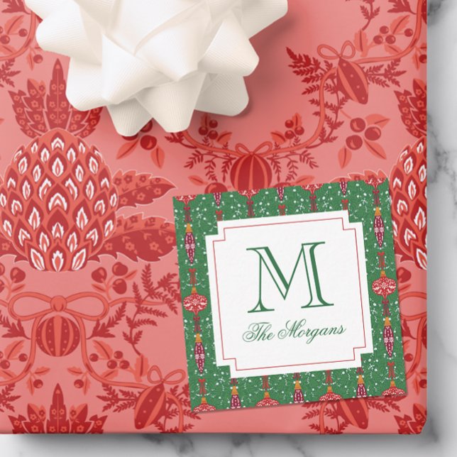 Tarjeta Pequeña Alojamiento de Monograma de Ornamentos de Navidad  (Subido por el creador)